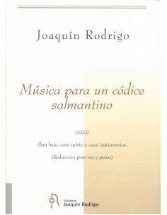 RODRIGO J.-Musique pour un codex Salamanque pour basse, chur mixte et 11 instruments (partition)
