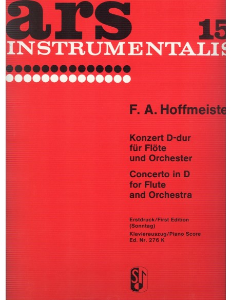 HOFFMEISTER F.A.-Concerto in D Major for Flute and Piano (Sonntag)