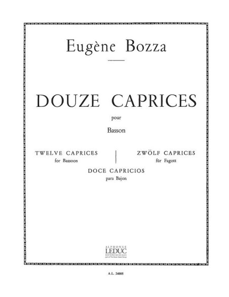 BOZZA E.-Caprices (12) for Bassoon