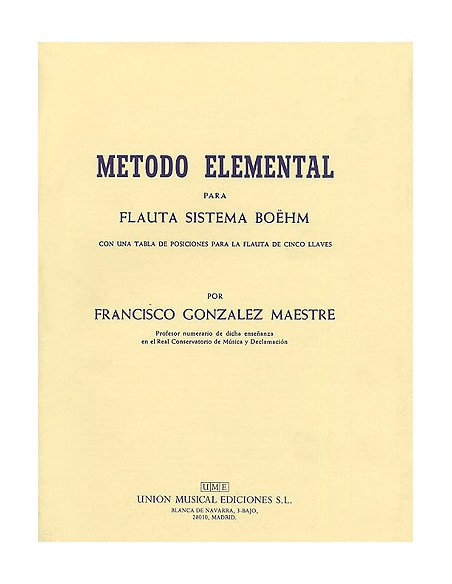 GONZALEZ Méthode Francisco-Élémentaire pour flûte traversière