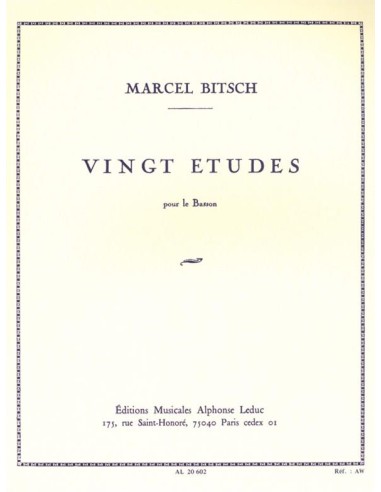 BITSCH M.-Studies (20) for Bassoon