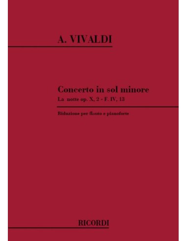VIVALDI A.-Concierto en Sol menor (RV439) "La Notte" para Flauta y Piano