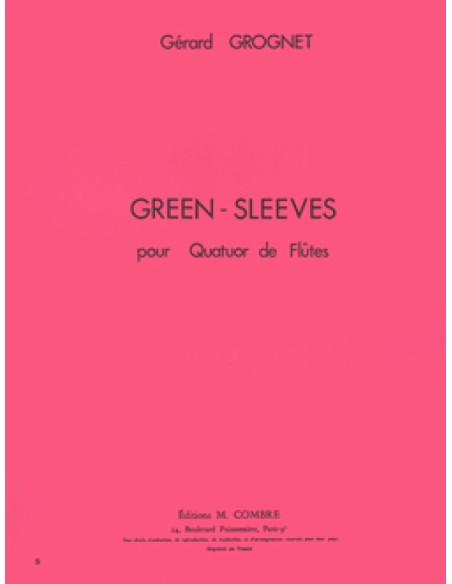 GROGNET G.-Green manchons pour 4 flûtes