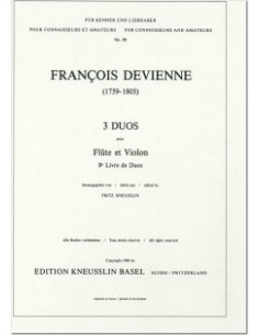 DEVIENNE F.-Duets (3) pour flûte et violon