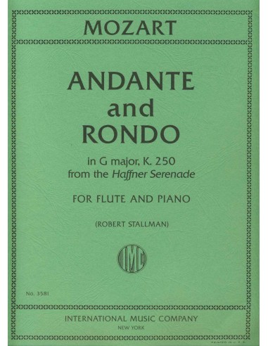MOZART W.A.-Andante and Rondo (K.250) in G Major from the "Haffner Serenade" for Flute and Piano (Stall
