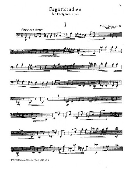 BRUNS V.-Advanced Studies Op.32 for Bassoon