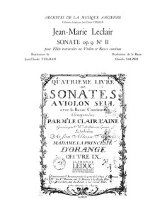 LECLAIR J.M.-Sonata Op.9 nº 2 para Flauta (Violin) y BC (Veilhan)