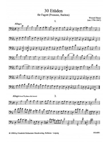 HAUSE W.-Studies (30) for Bassoon (Trombone)