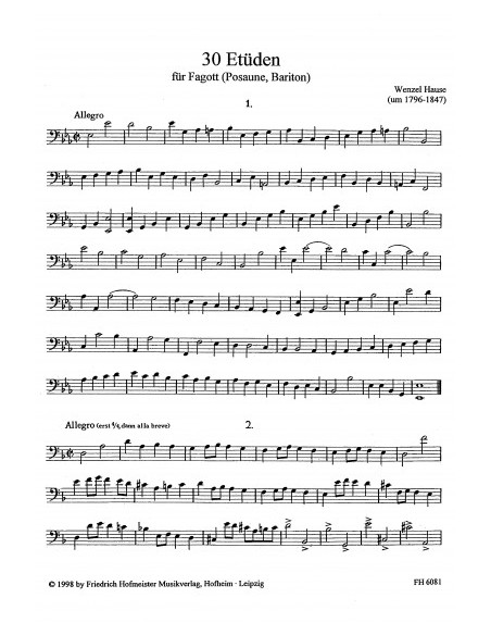 HAUSE W.-Studies (30) for Bassoon (Trombone)