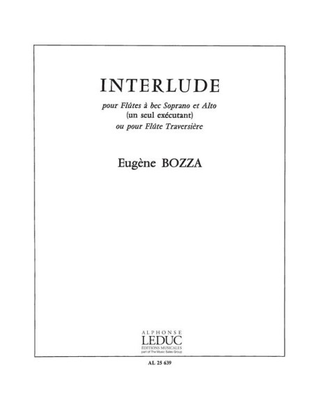 BOZZA E.-Interludio per flauto ad alta punta (flauto)