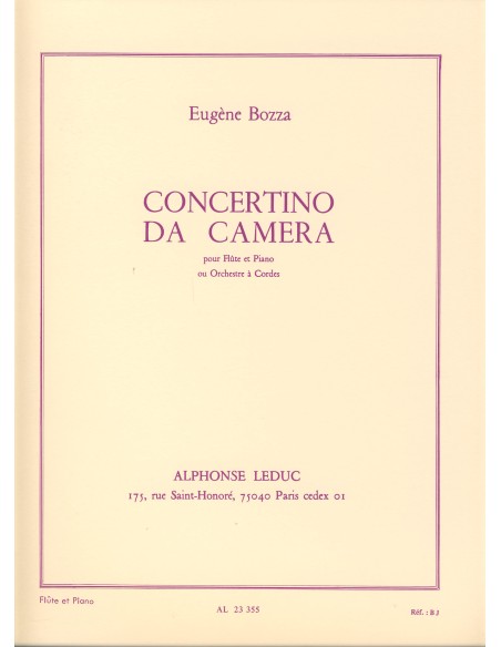 BOZZA E.-Concertino da Camera per Flauto e Pianoforte