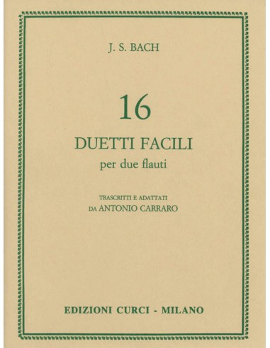 BACH J.S.-Duets (16) Easy for 2 Flutes (Carraro)