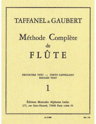 TAFFANEL & GAUBERT-Methode Complete Vol.1 per Flauto