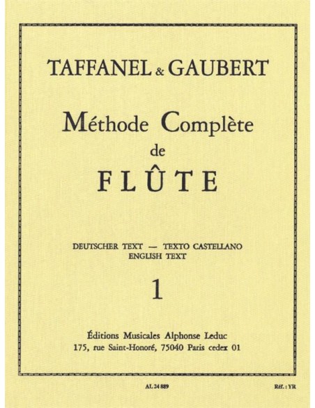 TAFFANEL & GAUBERT-Methode Complete Vol.1 per Flauto