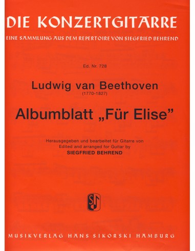 BEETHOVEN L.V.-Pour Elisa pour guitare (Behrend)