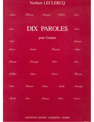 LECLERCQ N.-Paroles (10) per Chitarra