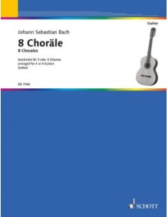 BACH J.S.-CHORÄLE (8) für 3 oder 4 Gitarren (Partitur/Stimmen) (Lohse)