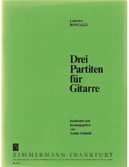 RONCALLI L.-Partitas (3) pour guitare (Schmidt)