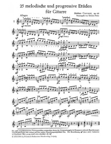 CARCASSI M.-Studi Melodici e Progressivi (25) Op.60 per Chitarra (Peter)