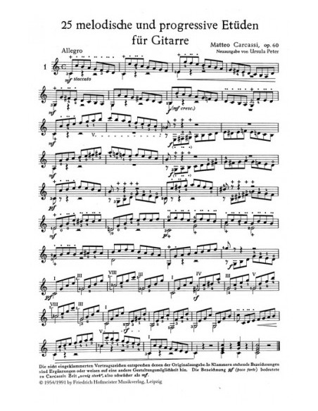 CARCASSI M.-Studi Melodici e Progressivi (25) Op.60 per Chitarra (Peter)