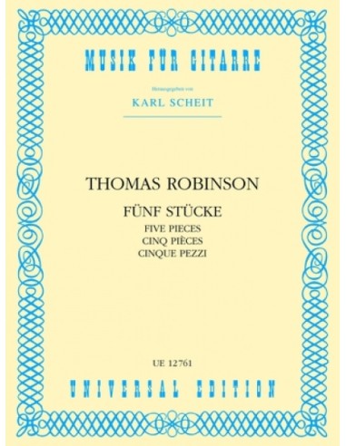 ROBINSON T.-Pieces (5) pour guitare (Scheit)