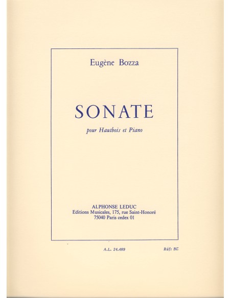 BOZZA E.-Sonata per oboe e pianoforte