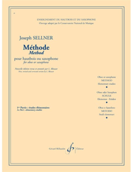 SELLNER J.-Method Vol.1: Elementary Studies for Oboe (Saxophone) (Bleuzet)