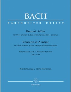 BACH J.S.-Concerto in La maggiore (BWV:1055) per oboe e pianoforte (Urtext) (Biggam)