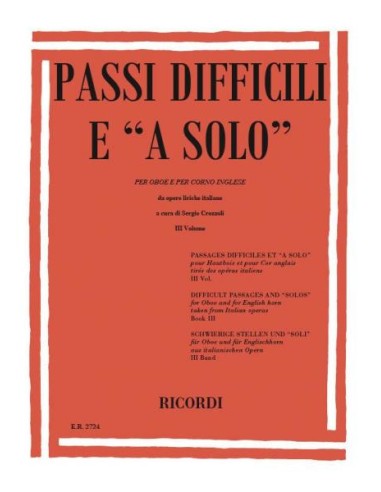 CROZZOLI S.-Passaggi difficili 3° per oboe