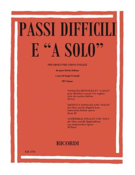 CROZZOLI S.-Passaggi difficili 3° per oboe