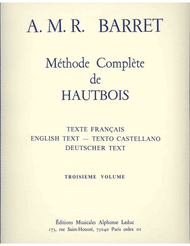 BARRET A.M.R.-Methode Complete Vol.3 für Oboe