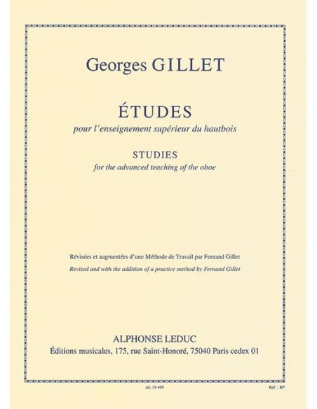 GILLET G.-Studium für Oboe (Methode de Travail)