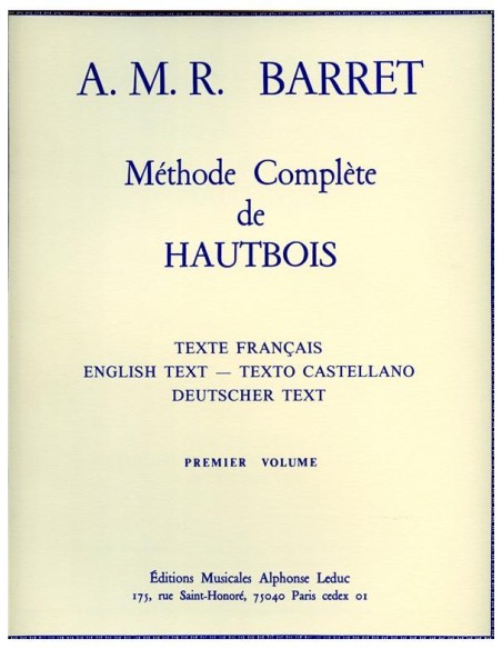 BARRET A.M.R.-Methode Complete Vol.1 for Oboe