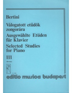 BERTINI H.-Selected Studies 3rd for Piano (Kovats)