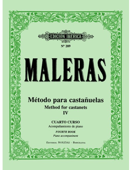 MALERAS E.-Castanets Method 4th Course: Piano Accompaniment