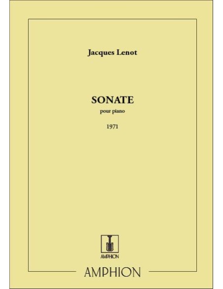 LENOT J.-Sonate (1971) pour piano
