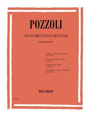 POZZOLI E.-Studi Elementari (30) per Pianoforte