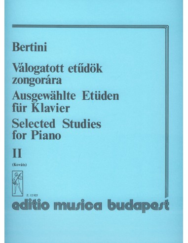BERTINI H.-Selected Studies 2nd for Piano (Kovats)