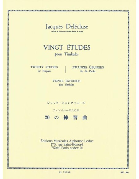 DELECLUSE J.-Studi (20) per Timpani