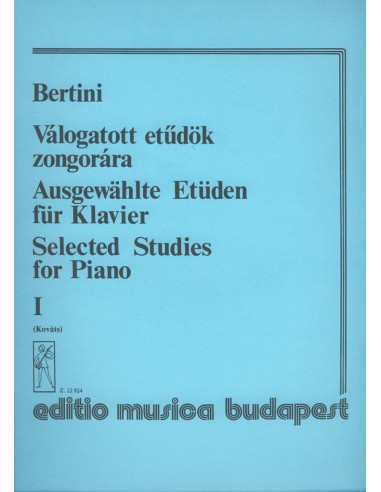 BERTINI H.-Selected Studies 1st for Piano (Kovats)