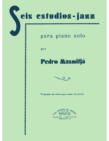 MASMITJA P.-Studi Jazz (6) per Pianoforte