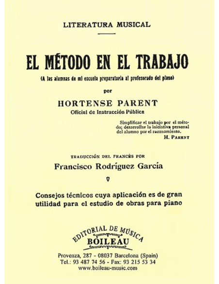 PARENT H.-The Method in Piano Work