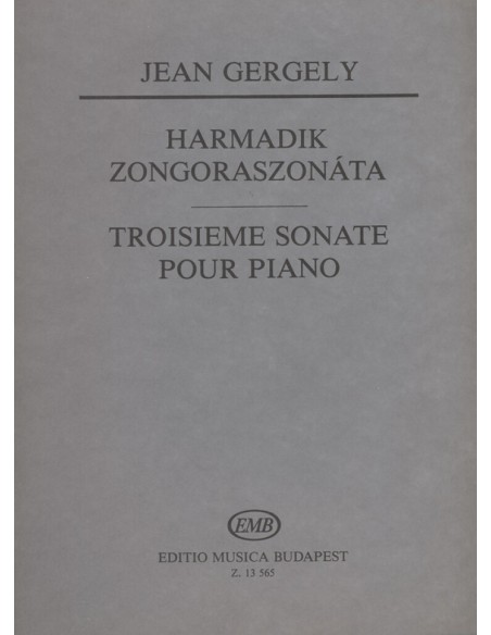 GERGELY J.-Sonate n° 3 pour piano