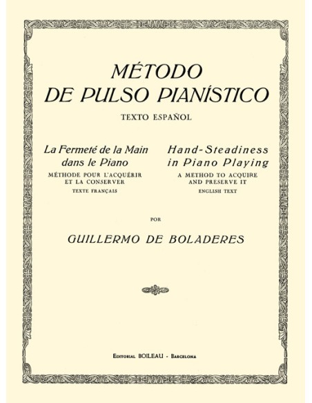 BOLADERES G.-Piano Pulse Method per pianoforte