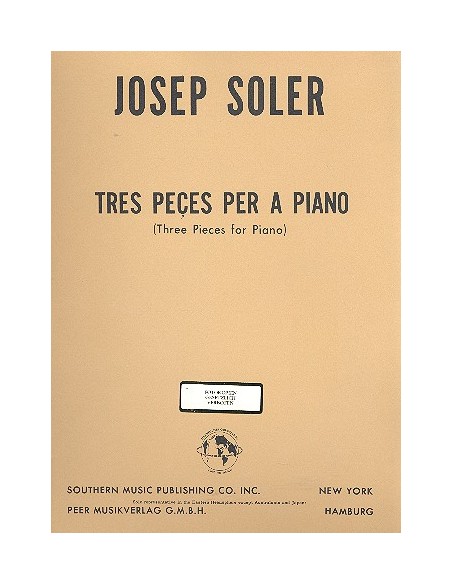 SOLER J.-Pièces de piano (3)