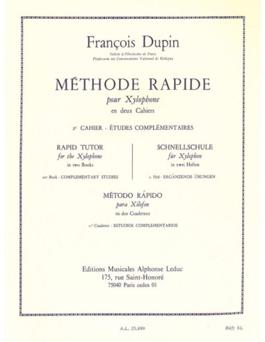 DUPIN F.-Methode Rapide Vol.2: Studi complementari per lo xilofono