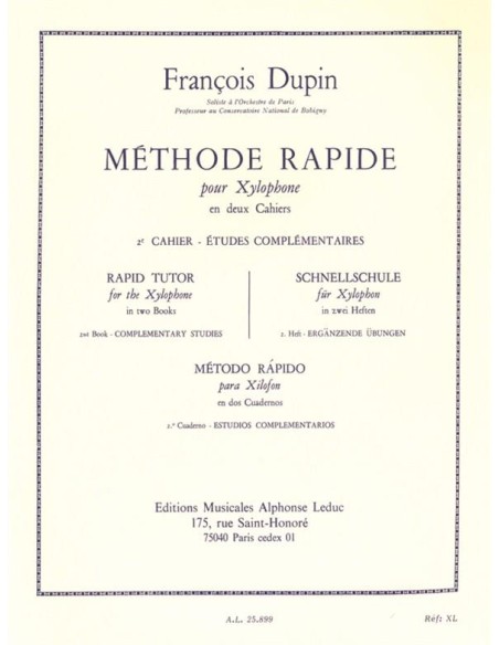 DUPIN F.-Methode Rapide Vol.2: Studi complementari per lo xilofono