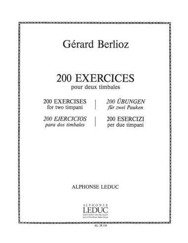 BERLIOZ G.-Exercices (200) pour 2 Toms