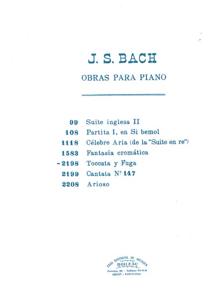 BACH J.S.-Toccata and Fugue in D minor (BWV:565) for Piano