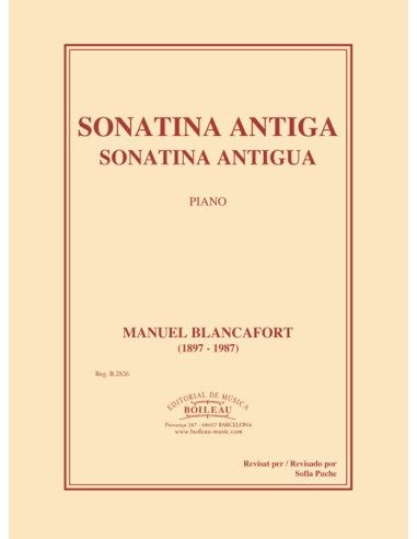 BLANCAFORT M.-Sonatine ancienne pour piano
